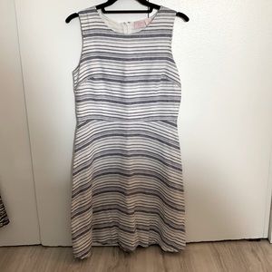 St. Tropez 100% Linen Dress - Blue and White Stripes, Size 4